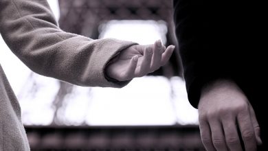 Reaching out to hold hand - can't find love