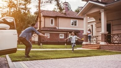 Family in front yard